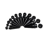 Zhichengbosi Kit de 24 pièces de gros écarteurs pour oreilles, ensemble d'étirement avec écarteurs en acrylique et plugs à double anneaux O, Plastique