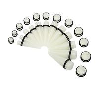 Zhichengbosi Kit de 24 pièces de gros écarteurs pour oreilles, ensemble d'étirement avec écarteurs en acrylique et plugs à double anneaux O, 00G(10mm) - 20mm, Plastique