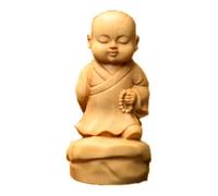 ZHIDAISHI Statue de Bouddha Feng Shui Sculptures en buis Tranquillité et tranquillité Petit Moine Ornements Sculpture sur Bois Statue de Bouddha Sculpture Décoration