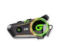ZHIDUOXING C50 Intercom Moto Duo Pour 2 Casques Avec Reconnexion Automatique, Écouteur Casque Avec Réponse Automatique/Commande Vocale/Étanchéité IP67 (1Pack)