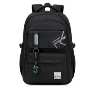 ZHIERNA Sac à Dos d'Écolier Pour Garçons et Filles 8-14 Ans, Grand Cartable Pour École Primaire ou Lycée, Noir, Moderne