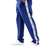 ZHIHUASMTBX Pantalon de sport pour hommes quatre saisons, décontracté et tendance, à cordon de serrage et taille élastique, ample à jambes larges, style entraînement américain, mode streetwear,Bleu,XL