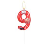 ZHIHUI Bougie d'anniversaire sur le thème du basket-ball, bougies d'anniversaire pour garçons et filles, enfants, fournitures de fête à thème de réunions (chiffre 9)