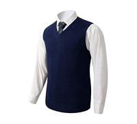 Zhili Pulls sans Manches pour Hommes Gilets Tricotés à Col en V