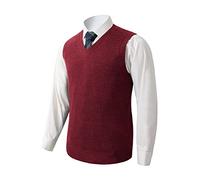 Zhili Pulls sans Manches pour Hommes Gilets Tricotés à Col en V