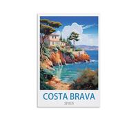 ZHILIJING Affiches de voyage vintage Costa Brava Espagne (40 x 60 cm) - Impression sur toile murale moderne pour chambre à coucher
