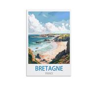 ZHILIJING Poster de voyage vintage Bretagne France - 40 x 60 cm - Impression sur toile - Décoration murale moderne pour chambre à coucher