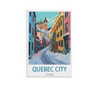 ZHILIJING Poster de voyage vintage de Québec, Canada, 20 x 30 cm, peinture sur toile, affiches murales et impression d'art moderne, pour décoration familiale ou chambre à coucher
