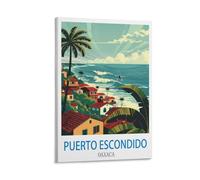 ZHILIJING Poster vintage de Puerto Escondido Oaxaca - Impression sur toile - Décoration murale moderne pour chambre à coucher - 30 x 45 cm