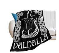Zhimahou Couverture de 200 x 150 cm, motif bateau viking Drakkar, tête de dragon, couverture chaude et confortable, couverture en peluche confortable, cadeau de Saint-Valentin