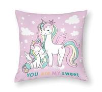Zhimahou Housses de coussin 35 x 35 cm, belle licorne mère enfant vous aime, coussins de chaise, coussins de canapé, taies d'oreiller de lit, coussins de lit