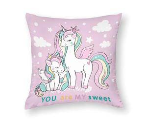 Zhimahou Housses de coussin de 55 x 55 cm, belle licorne mère enfant vous aime, coussins de chaise, coussins de canapé, taies d'oreiller de siège, taies d'oreiller de lit