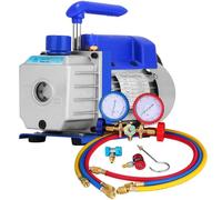 ZHIMAI Pompe à Vide Climatisation 1,8 Cfm 1/4hp Pompe à Vide Frigoriste avec Une Jauge De Collecteur 1440 TR/Min Anti-Reflux Huile pour Climatiseur Voiture Automobile RéFrigéRateur (1.8cfm 1/4hp)