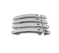 ZHINUAN Garniture de poignée de porte de voiture adaptée à A3 S3 2015-2020 en fibre de carbone chromé autocollant style accessoires automobiles couvercle de poignée de porte extérieure(Silver handle)