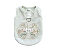 ZHIQIA Chien Chat Chinois Gilet Brode Teddy Bichon | Chinois Gilet Brode Toutes Saisons Teddy Bichon Chats XS-2XL Petit Moyen