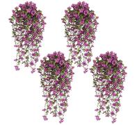 ZHIQIN 4 PCS Fleurs Artificielles Suspendues 77cm Artificiel Wisteria Fleur Plante Suspendue Artificielle Exterieur Panier Suspendu Fleur Artificiel pour Jardin Salon Balcon Décoration (Violet)