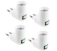 ZHIQIN 4 pièces Douille E27 avec Interrupteur sans Fil Lampe de Cuisine Murale AC 230V Blanc Support Ampoule LED avec Interrupteur Fiche UE Pivotant à 360° pour Lampe de Cuisine de Garage