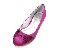 ZhiQin Violet,42 EU, Femme Satin Ballerines Chaussures de Mariée Mariage Slip on Plat Parti Bride Soiree 36-44