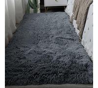 ZHIQXUE Grand Tapis Salon 140 x 140 cm Shaggy Tapis Shaggy Long Moderne pour Chambre avec Dessous Antidérapant, Gris Foncé