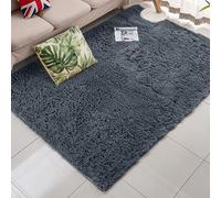 ZHIQXUE Tapis Salon 210 x 270 cm Dessous Antidérapant Tapis Lit Salon Lavable Antidérapant pour Décoration de Chambre à Coucher, Chambre d'enfant, Gris Foncé