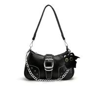 ZHITENG Sac Y2K, Shoujo Y2K Bag, Avec Porte Clés Poupée Sac Vintage Sac à Main Rétro, Sac à Bandoulière Grande Capacité, Mini Sac avec Chaîne pour Usage Quotidien Shopping Vacances Cadeaux (A)
