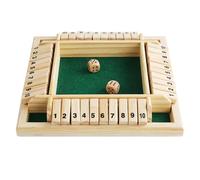 ZHITENG Shut The Box 4 Joueurs, Jeu de dés Jeu de Societe en Bois Classique avec 8 dés Jeux de Table en Bois Jouet de Rassemblement de la Famille, pour Salle de Classe Maison Fête ou Pub, Vert