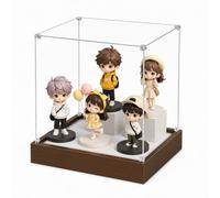 ZHITENG Vitrine Acrylique, 15×15×15 cm Boite Acrylique Transparente Anti | Poussière Vitrine pour Collection Boîte Comptoir Display Box avec Socle en Bois, pour Figurines Objets Collection