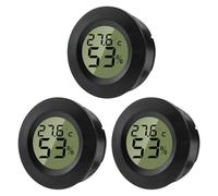 ZHITING Lot de 3 thermomètres hygromètres numériques ronds pour intérieur, serres, terrariums, valises de guitare, caves à cigares, incubateurs et verre