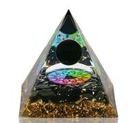 Zhiwei Petite Pyramide Orgone - Pyramide de Cristal Guérissant avec Améthyste & Obsidienne : Énergie Positive, Guérison Spirituelle, Réduction du Stress, Bonheur, Richesse et Succès. (noir)