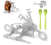 Zhiwei Support de Rôtissoire de Poulet, Stand de Canette de Bière de Moto pour Grill, Support Poulet Barbecue, Support de Poulet Portable, Support de Cuisson Poulet pour Barbecue (Pentacle)