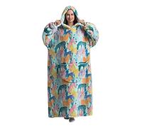 Zhiwei Sweat Plaid à Capuche Adulte, Pull Polaire Femme Homme, Couverture à Capuche Wearable Sherpa Couverture Surdimensionnée avec Manche et Poche, Géant Chaud et Doux