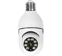 ZHIXIA Tuya Smart Life Ampoule E27 2 Mpx 1080p WiFi IP PTZ Vision nocturne IR Suivi automatique Caméra de surveillance Vidéo, Audio bidirectionnel, Détection de mouvement intelligente et Alarme