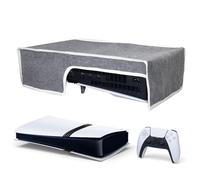 Zhixteu Housse Anti-poussière pour PS5 Pro, Housse Horizontale Imperméable et Anti-Griffes pour P5 Pro Edition Numérique et Edition Disque (Noir avec Garniture Blanche)