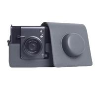 Zhixteu Sacoche Rétro pour Instax Wide Evo, Housse en Cuir PU, Etui de Protection pour Appareil Photo avec Bandoulière (Gris)