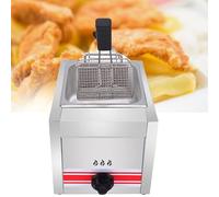 ZHIXUMM Friteuse à Gaz Gpl Professionnelle, 10l, 20l, 30l Friteuse Gpl en Acier Inoxydable, 2 Paniers à Frites Et Couvercles, ContrôLe De TempéRature RéGlable, pour Frites, Beignets, Poisson,10L