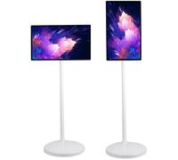 ZHIXUMM TéLéViseur Intelligent Portable 24, 27 Et 32 Pouces, Support TV Mobile, Moniteur Tactile sur Pied, Moniteur Tactile 1080p sur roulettes avec TéLéCommande Et Rotation ComplèTe 24inch-8+128G