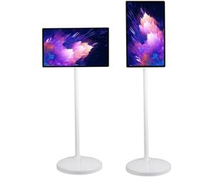 ZHIXUMM TéLéViseur Intelligent Portable 24, 27 Et 32 Pouces, Support TV Mobile, Moniteur Tactile sur Pied, Moniteur Tactile 1080p sur roulettes avec TéLéCommande Et Rotation ComplèTe 24inch-4+64G