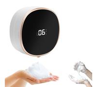 Zhiya Automatic Soap Dispenser, Automatic Soap Dispenser Foaming Wall Mount Touchless and Smart Electric Dispenser,Rechargeable, LED Temperature Display for Bathroom, Kitchen (White,Liquid Type)