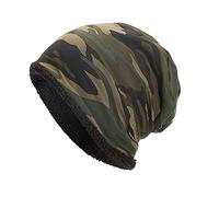 Zhiyao Bonnet d'hiver chaud pour homme et femme - Motif camouflage - Doublure intérieure douce - Bonnet tricoté souple - Pour le printemps, l'automne et l'hiver, 1 - Vert armée., taille unique