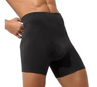Zhiyao Boxers pour homme taille haute - Caleçon extensible en coton - Coupe moulante - Sous-vêtement de sport rétro, Noir , L