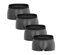 Zhiyao Lot de 4 boxers pour homme - En coton - Style rétro, gris, XXL