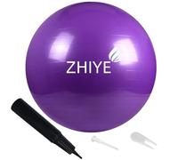ZHIYE Ballon de Pilates Violet 55 cm Yoga Exercice Core Fitness Bender, Yoga, Stabilité, Barre, Entraînement Physique Thérapie Swiss Ball Gym Home