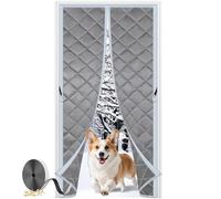 ZHIYIN Rideau Thermique Porte d'entrée 135x245cm, Vent et Insonorisant Rideau de Porte Thermique Convient pour l'été et l'hiver Pour Chambre À Coucher Intérieur, Gris