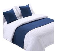 Zhiyuan Écharpe décorative de bout de lit 50 x 260 cm, Marine