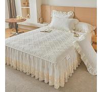 Zhiyuan Lot de 2 taies d'oreiller matelassées à volants et motif floral, Beige