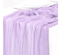 Zhiyuan Runner de table en toile fromageur style boho rustique - idéal pour mariages, baby showers et fêtes 90 x 400 cm, Lilas