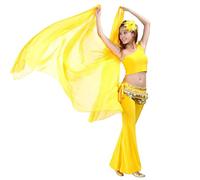 ZhiYuanan Voile De danse Orientale Rectangle Écharpe De Danse Du Ventre Serviette En Mousseline De Soie Jaune