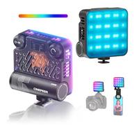 ZHIYUN CINEPEER CM15 15W RGB Lumière Vidéo, Lumière Selfie avec Support de Téléphone à Pince et Cold Shoe, Lampe Vidéo LED avec 18 Effets de Lumière, 2600mAh Cri 94+ Tlci 96+ 2500k-10000k pour Vlog TT