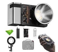 Zhiyun Molus X100 Combo 100W LED Video Light CCT 2700K ~ 6500K CRI?95 TLCI?97 ZY Mount App Control Music Mode Éclairage continu avec Adaptateur Bowens Mount + Grip Battery pour Studio, Youtube, Vlog
