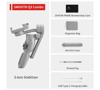 ZHIYUN-SMOOTH Q3 Stabilisateur de cardan pour smartphone,cardan 3 axes,iPhone 14 Pro Max,Xiaomi,Huawei,DJI OM 6 - Type SMOOTH Q3 Combo